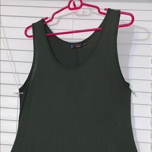 Green trapeze dress